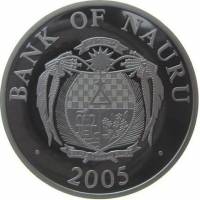 (№2005km41) Монета Науру 2005 год 10 Dollars (Англия - Тауэрский Мост. Свинка)